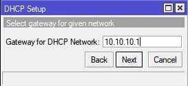Настройка гостевой WiFi в MikroTik, определение шлюза для DHCP сервера